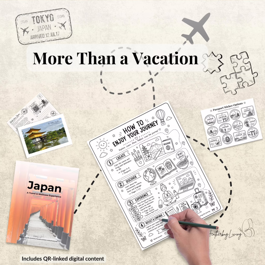 Group Tour Japan Journey Guide | Printable Travel Themed Activity Kit | Layover Edition