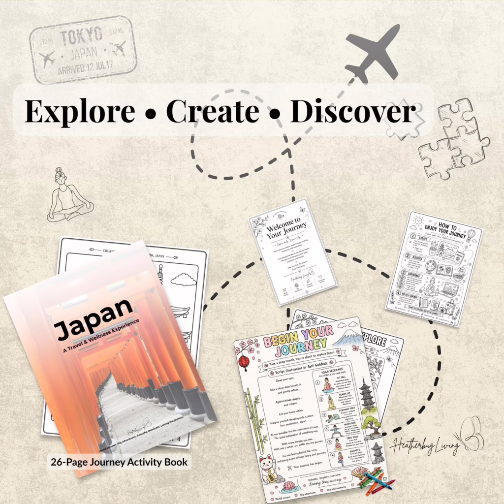 Group Tour Japan Journey Guide | Printable Travel Themed Activity Kit | Layover Edition