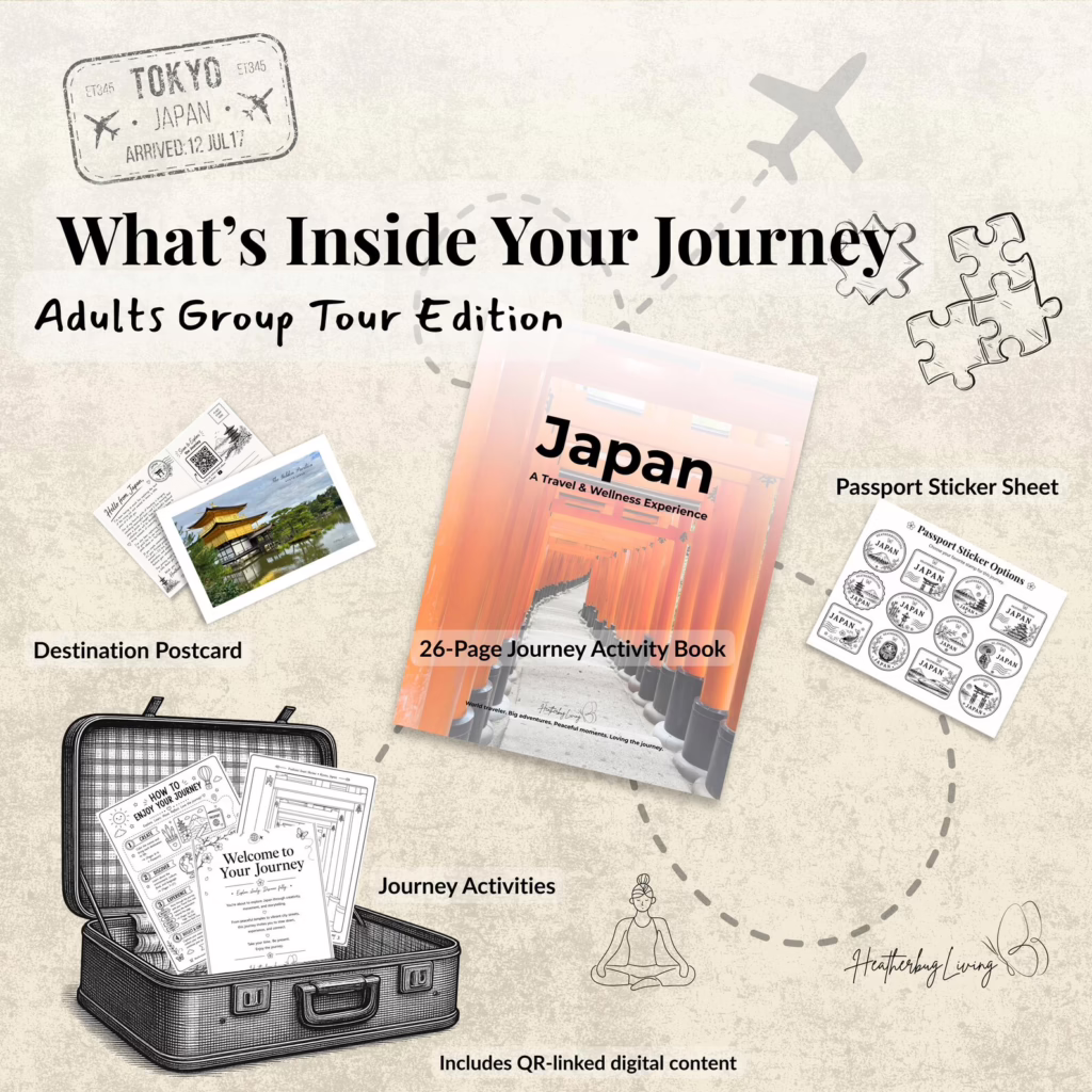 Group Tour Japan Journey Guide | Printable Travel Themed Activity Kit | Layover Edition